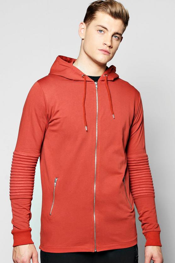 Longline Fishtail Biker Hoodie